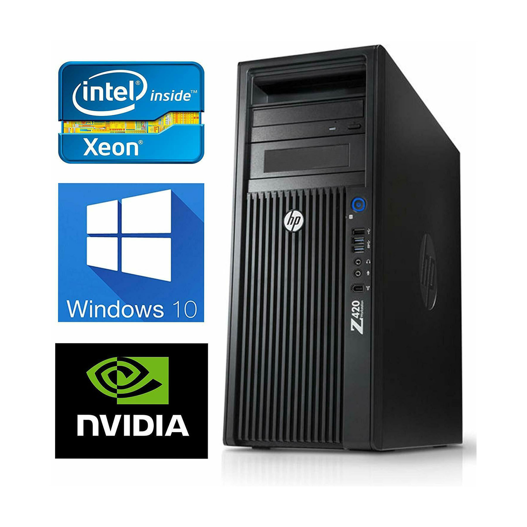 hp Z420 Workstation Xeon E5-1620 v2 3.7GHz 32GB 256GB(SSD) Quadro K2000 DVD -RW Windows10 Pro 64bit - 3